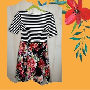 Striped Floral Dress